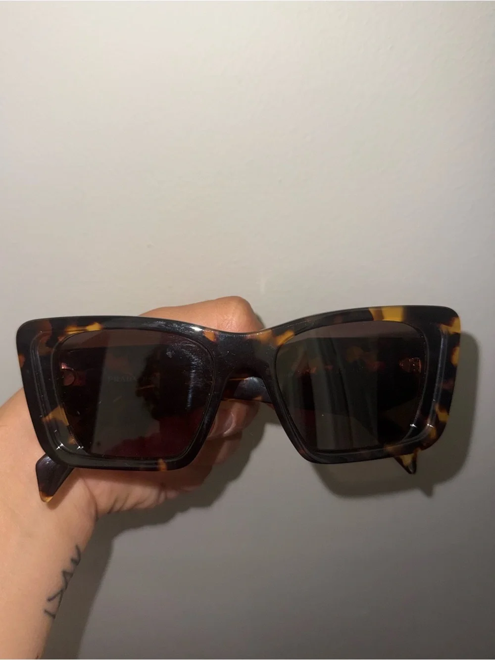 Prada Tortoiseshell Square Frame Sunglasses